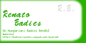 renato badics business card
